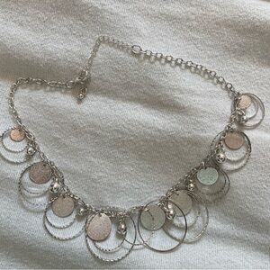 Silver Circles Necklace with balls